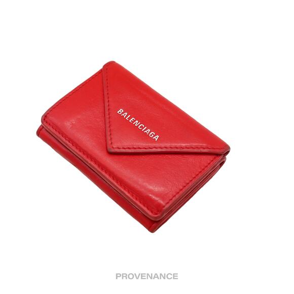 🔴 Balenciaga Papier Mini Wallet - Red Leather - Picture 3 of 10